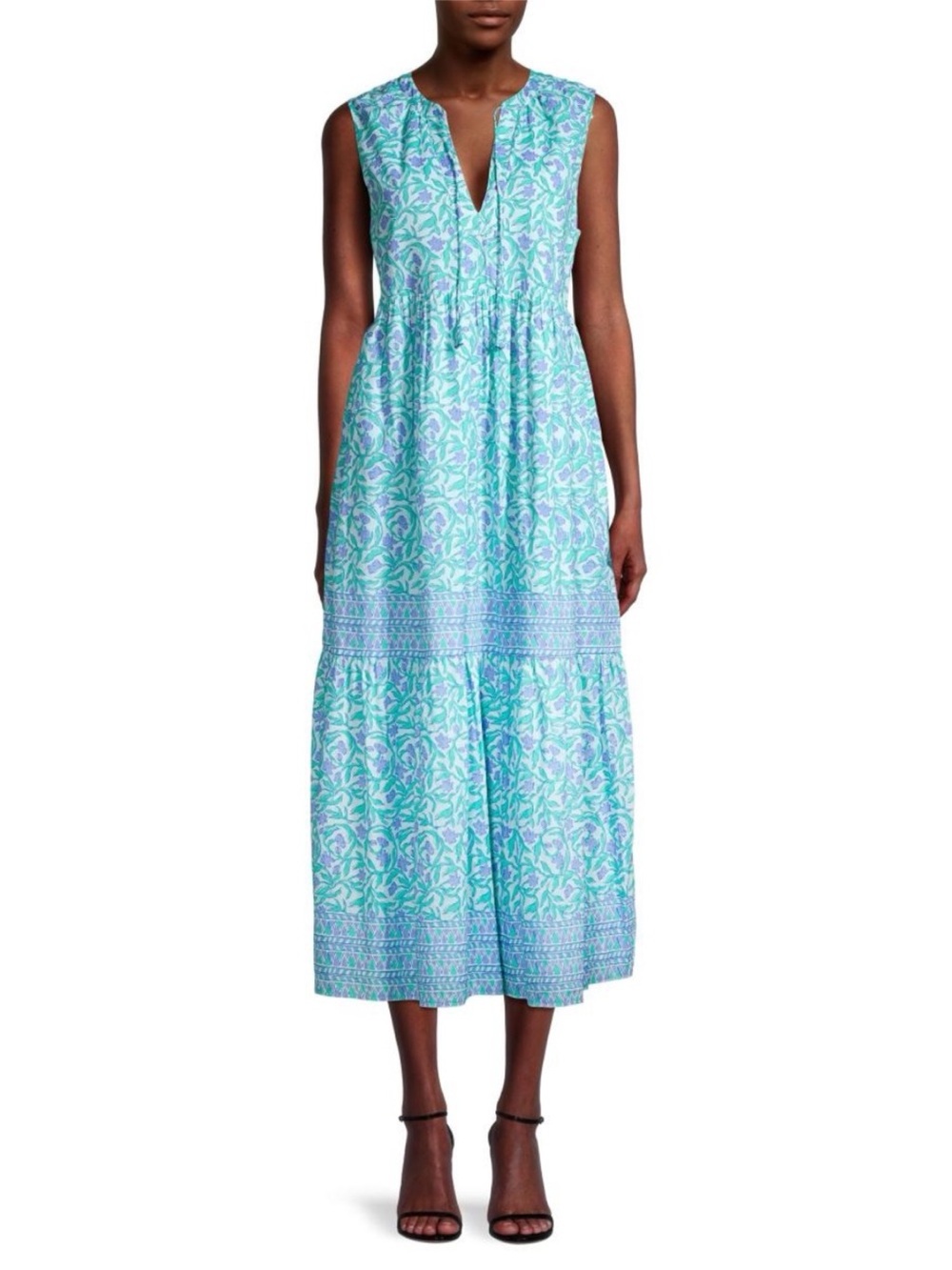 VINEYARD VINES Guana
Tiered Floral Self-Tie
Sleeveless Midi-dress 100%
Cotton S